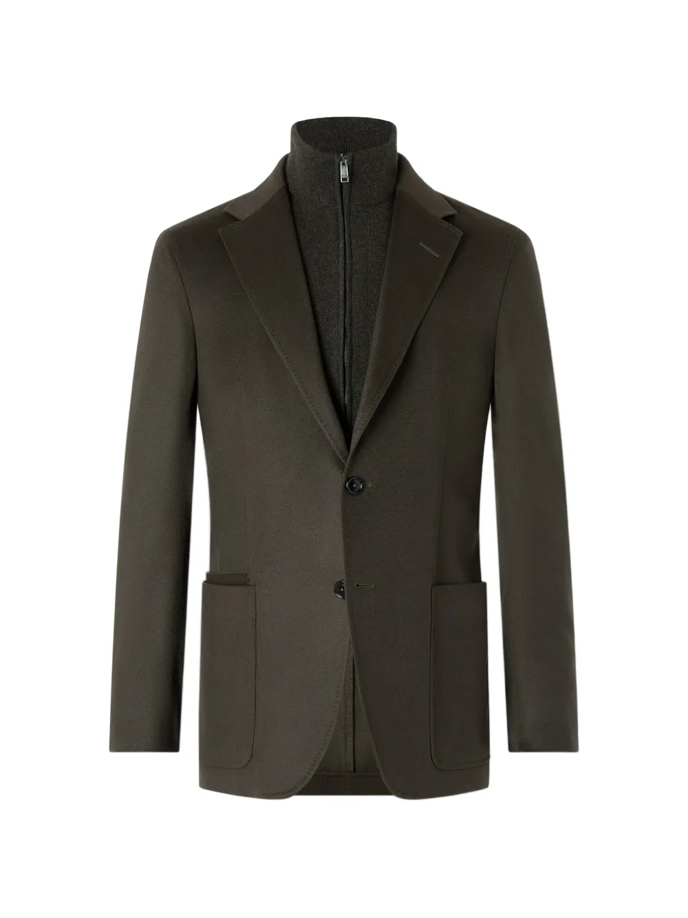 Zegna dark olive-green Oasi Cashmere jacket Groen