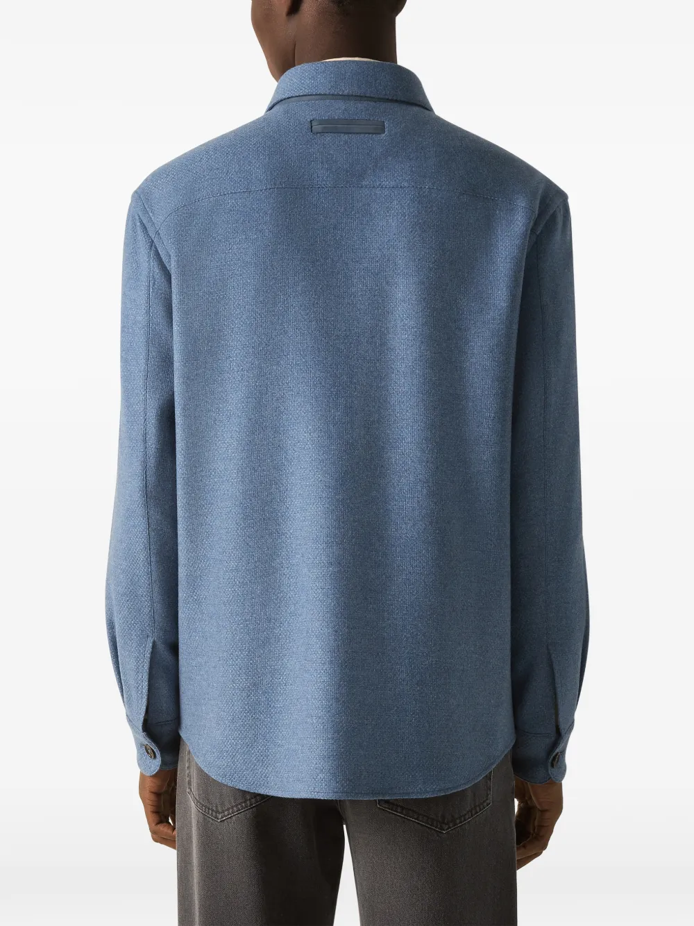 Zegna Lichtblauwe Oasi kasjmier shirtjack