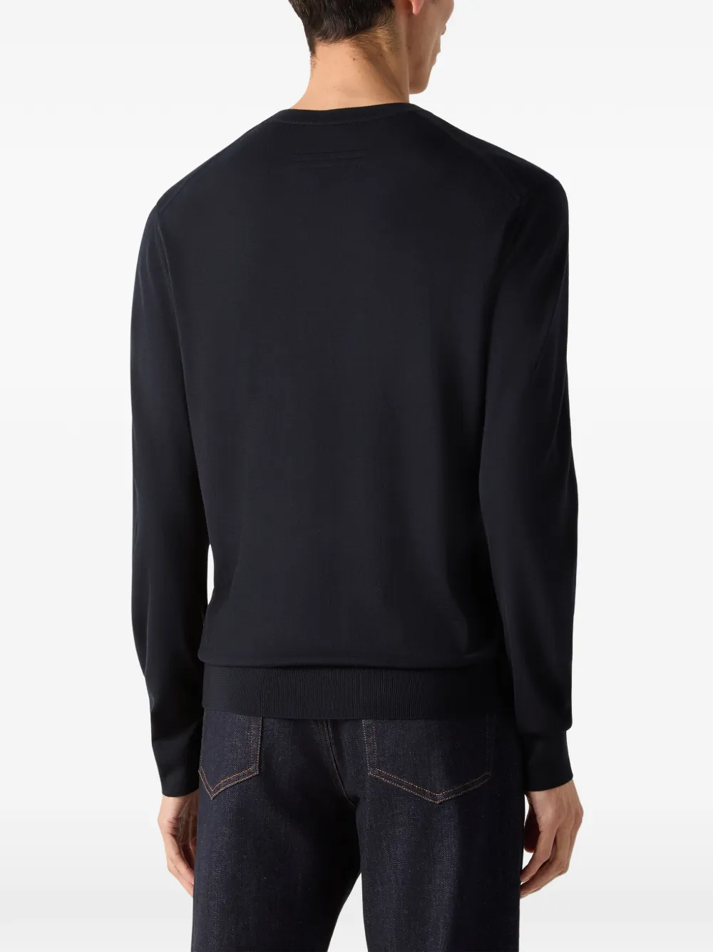 Zegna Trofeo 15 milmil 15 wollen trui met ronde hals Blauw