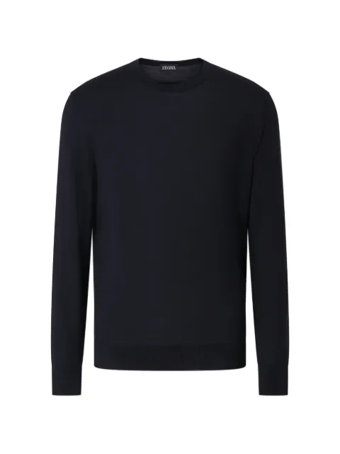 Zegna navy blue Trofeo 15milmil15 wool crewneck sweater