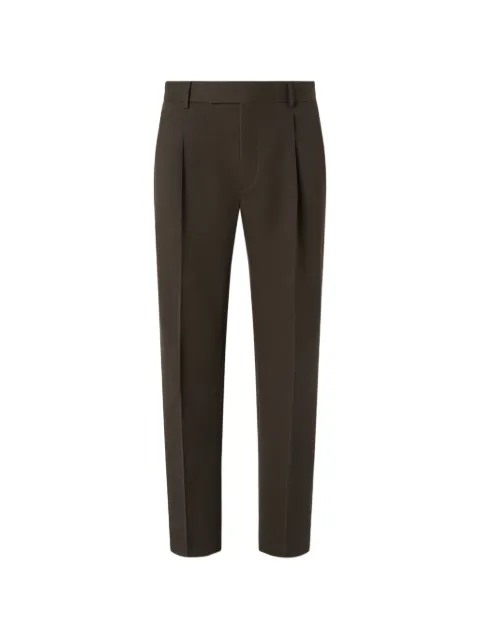 Zegna dark olive green cotton and wool pants