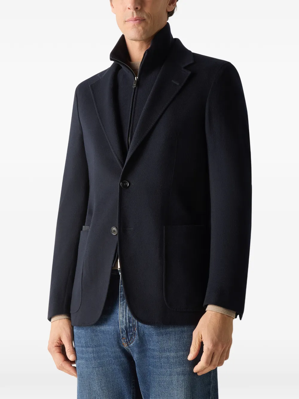 Zegna Oasi kasjmier jack Blauw