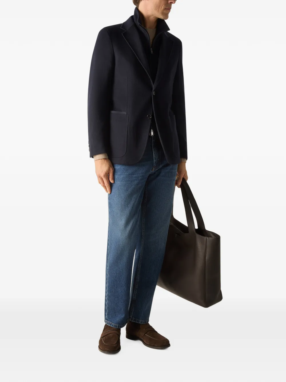 Zegna Oasi kasjmier jack Blauw