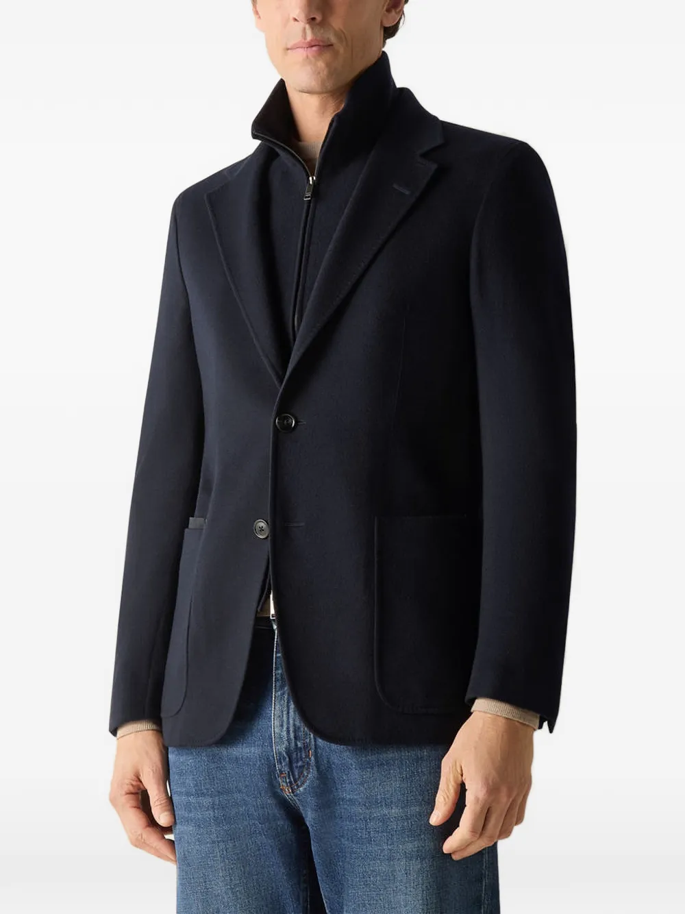 Zegna Giacca in cashmere Oasi blu navy