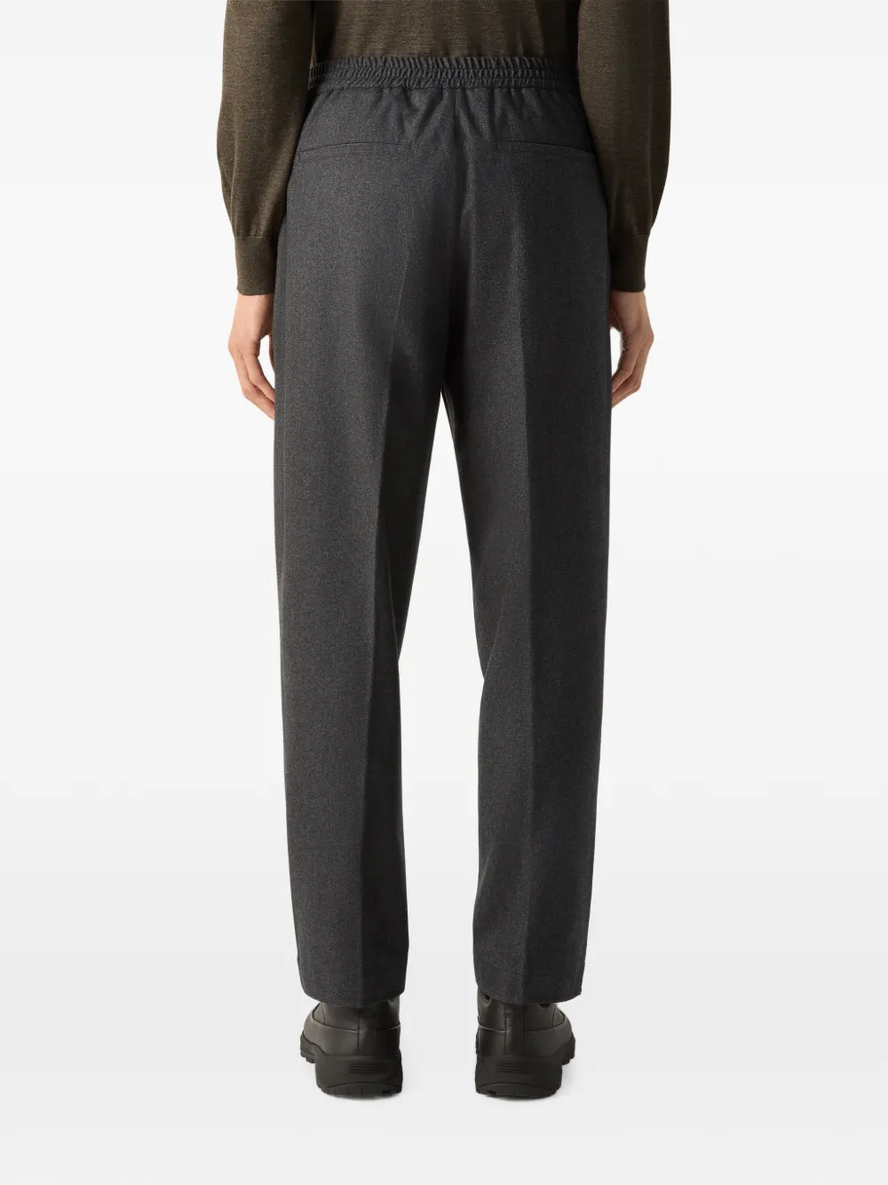Zegna Donkergrijze wollen zijden en kasjmier pantalon Grijs