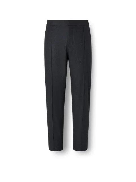Zegna dark grey mélange wool silk and cashmere pants