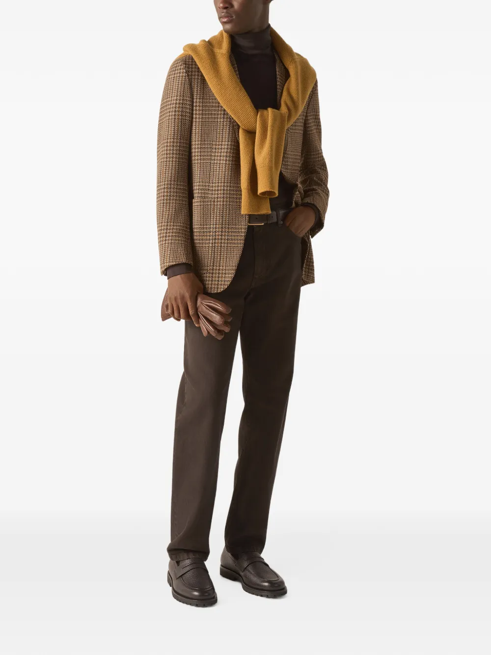 Zegna Roccia donkerbruine katoenen broek