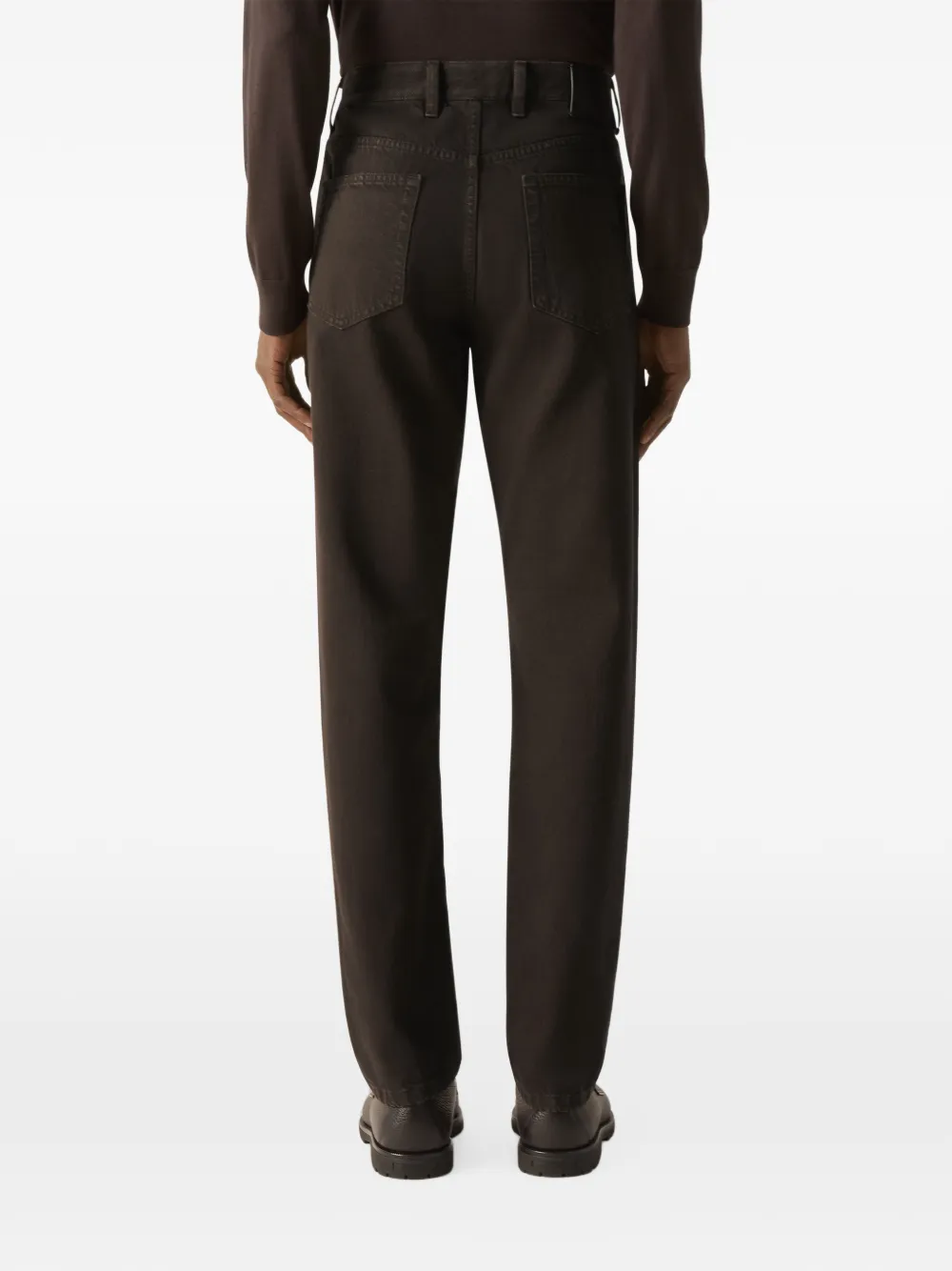 Zegna Roccia donkerbruine katoenen broek