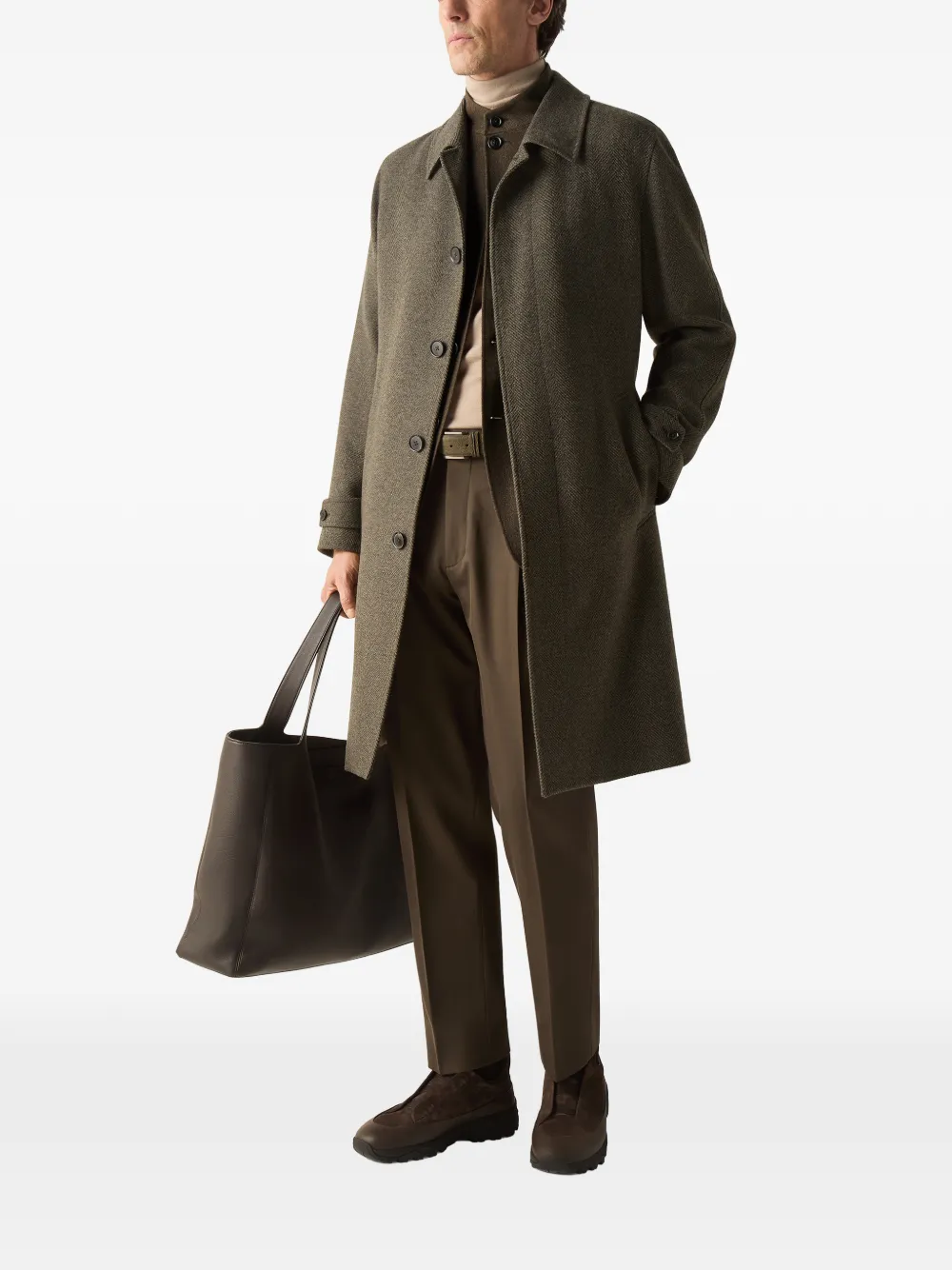 Zegna Oasi kasjmier trenchcoat Groen