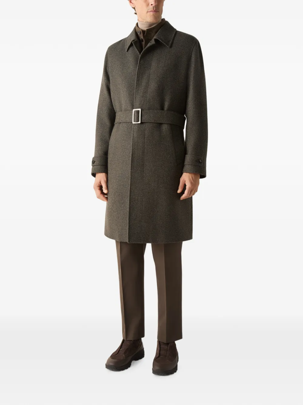 Zegna Oasi kasjmier trenchcoat Groen