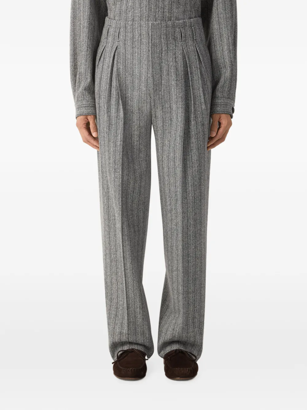 Zegna Trofeo Selection broek met krijtstreep Grijs