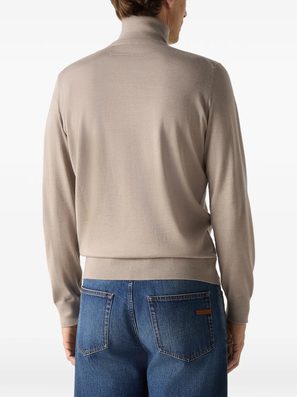 Zegna Cashsetta coltrui van taupe-mélange Beige