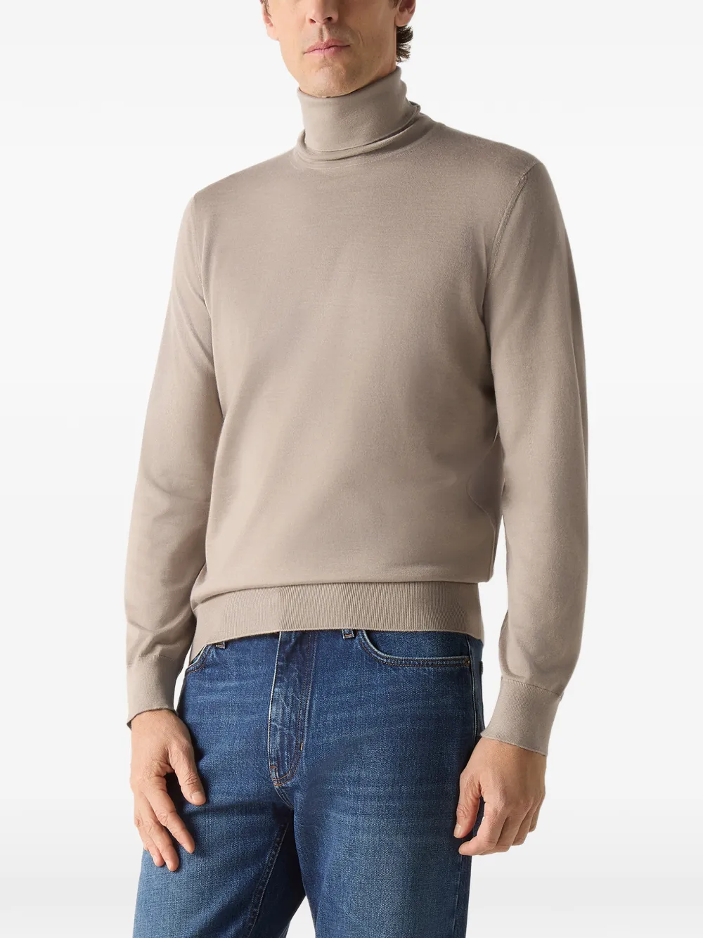 Zegna Cashsetta coltrui van taupe-mélange Beige
