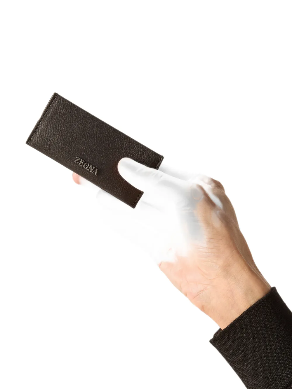 Zegna Secondskin donkerbruine pasjeshouder