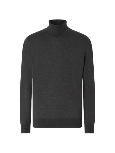 Zegna Maglione grigio scuro mélange a collo alto in Cashseta