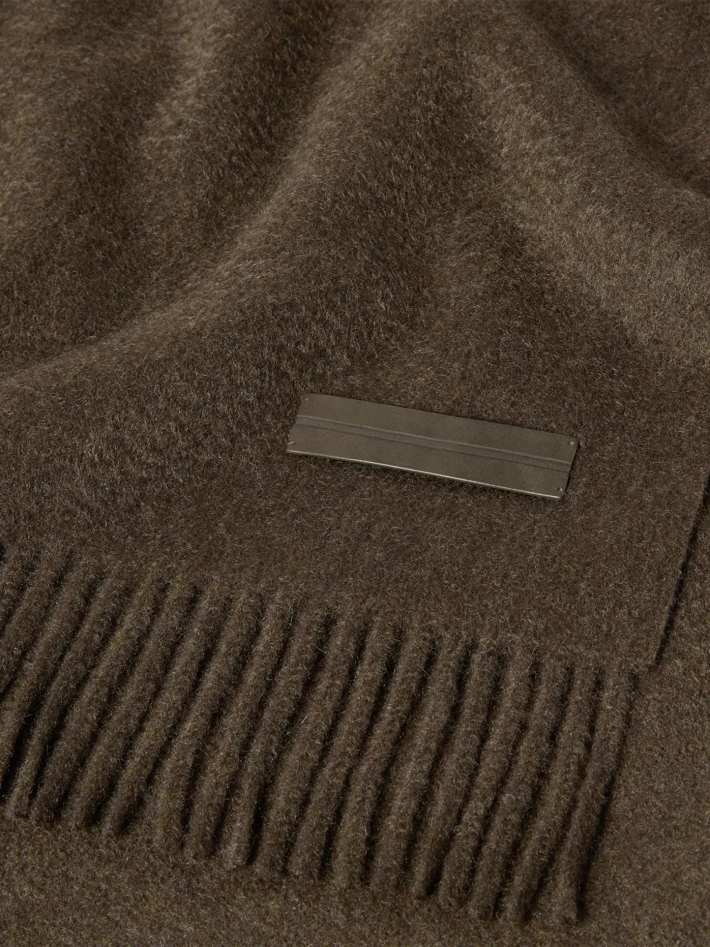 Zegna Kasjmier sjaal met franje Groen