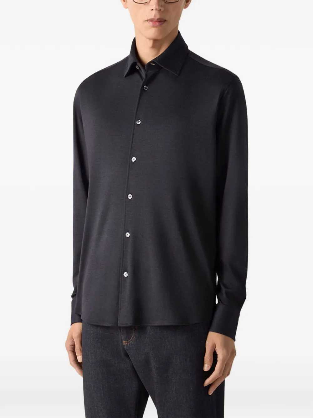 Zegna Oasi cashmere and silk shirt - Blue