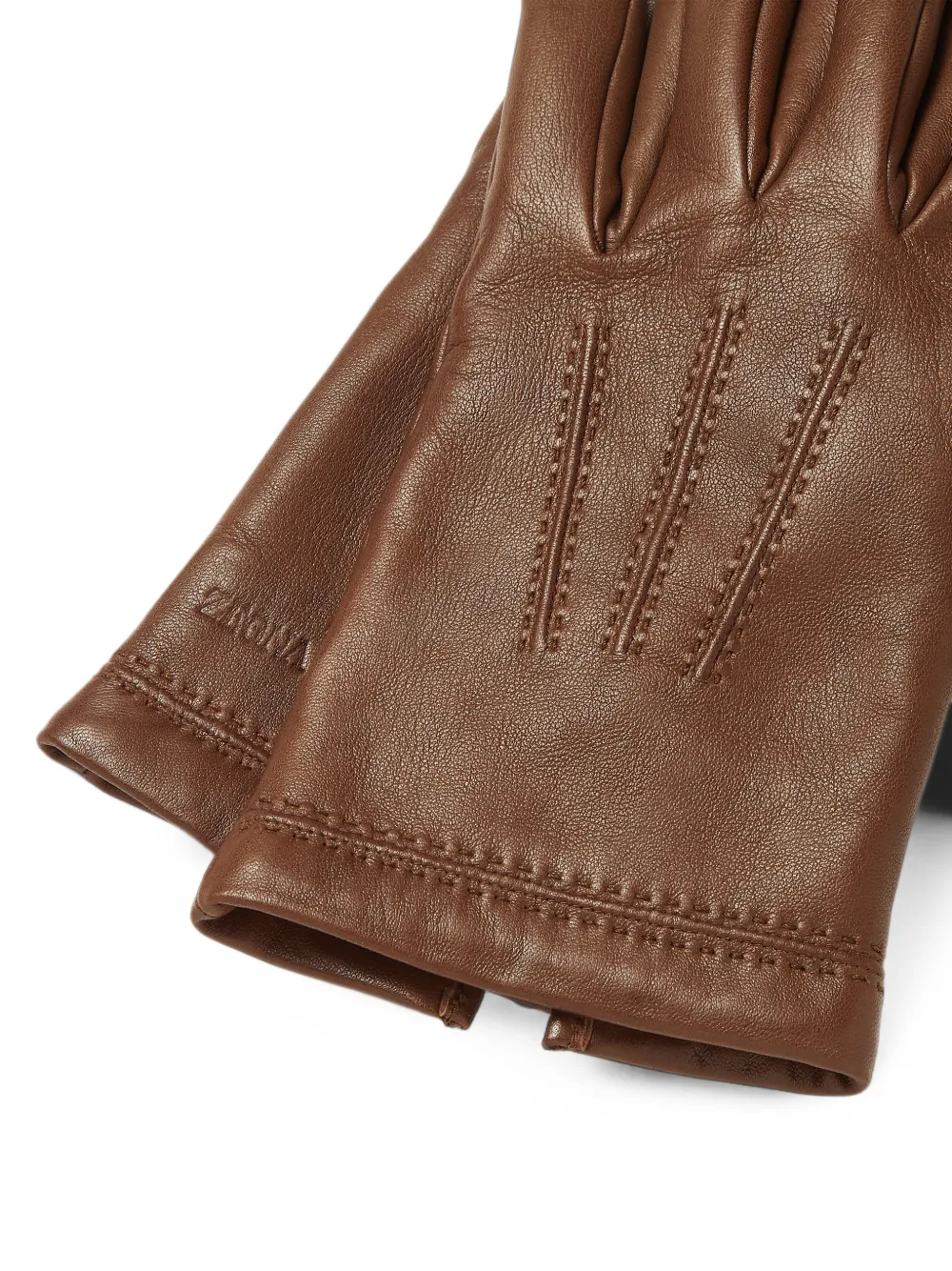 Zegna dark-brown Leather Gloves | Brown | FARFETCH