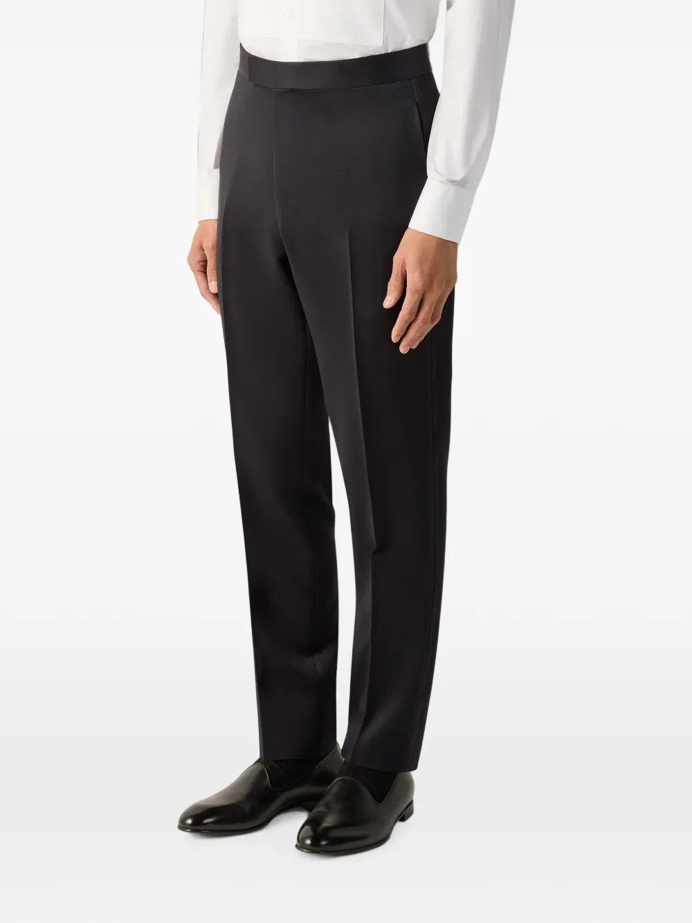 Zegna Trofeo 120 mila wollen en mohair smoking Zwart