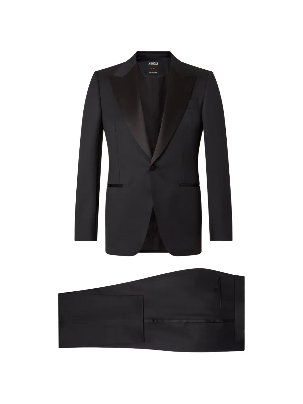Zegna black Trofeo 120mila wool and mohair evening suit - Nero