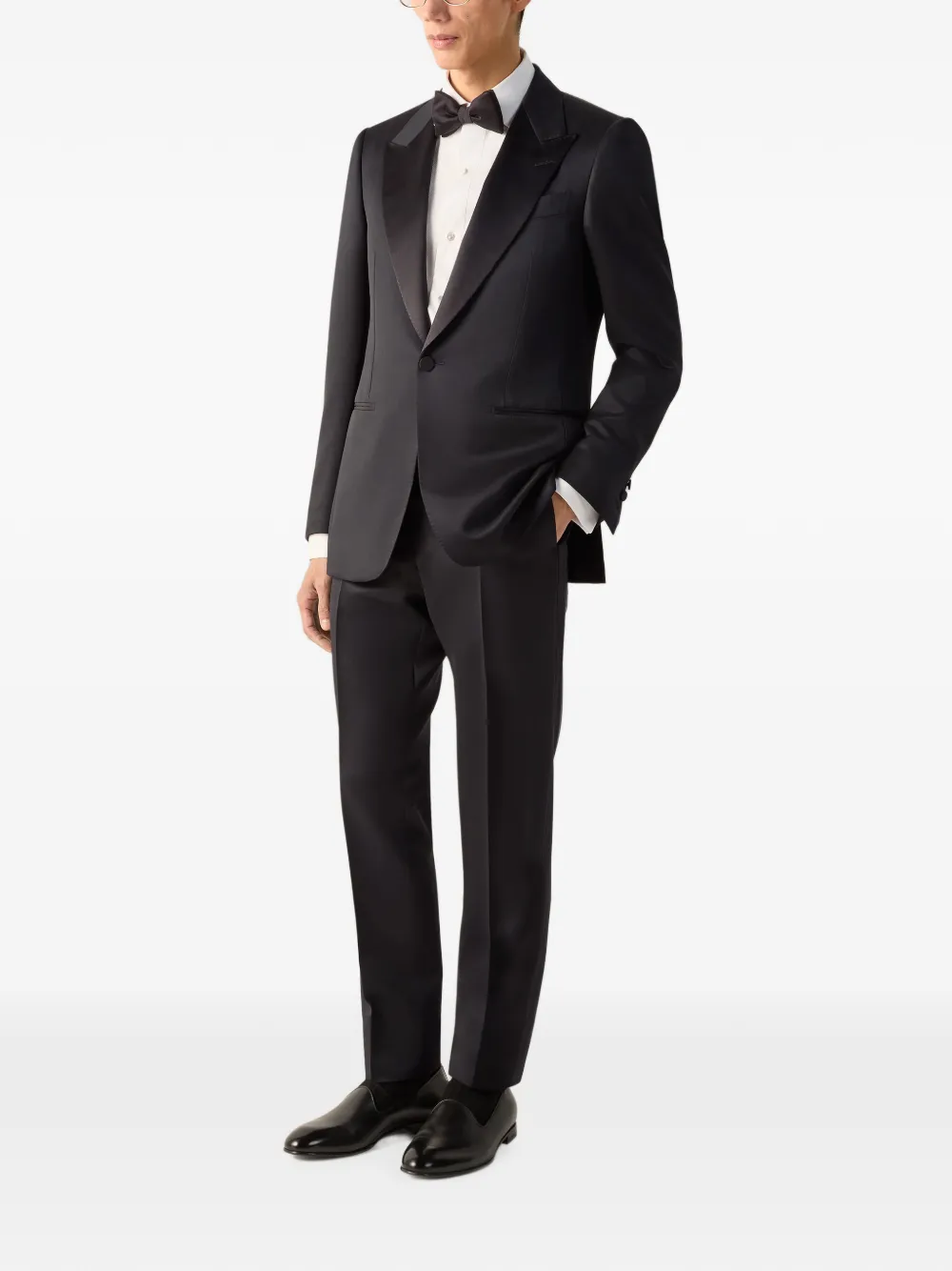 Zegna Trofeo 120 mila wollen en mohair smoking Zwart