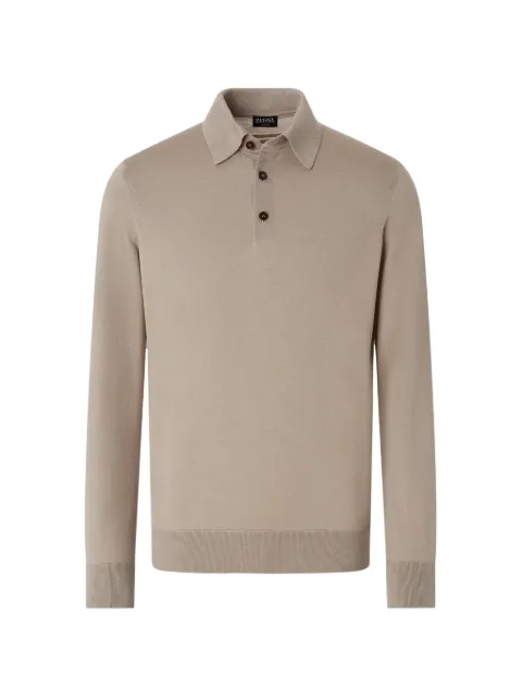 Zegna light taupe mélange Cashseta polo shirt