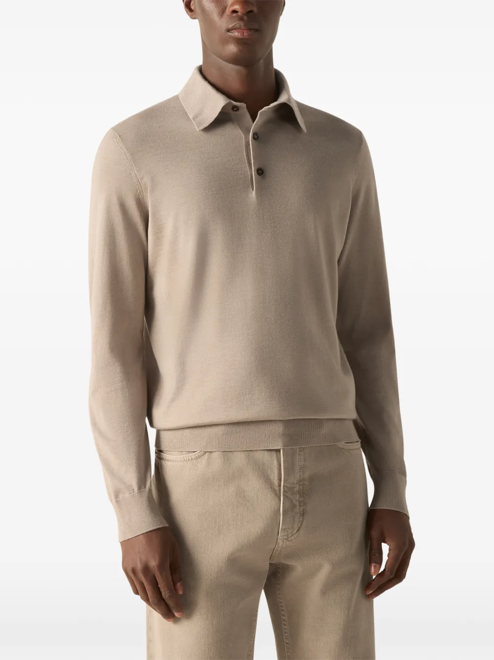 Zegna Cashseta poloshirt Beige