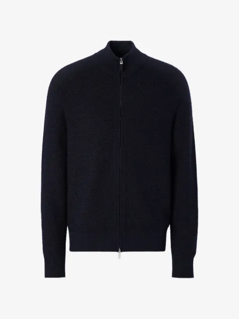 Zegna navy blue Cashseta full-zip cardigan