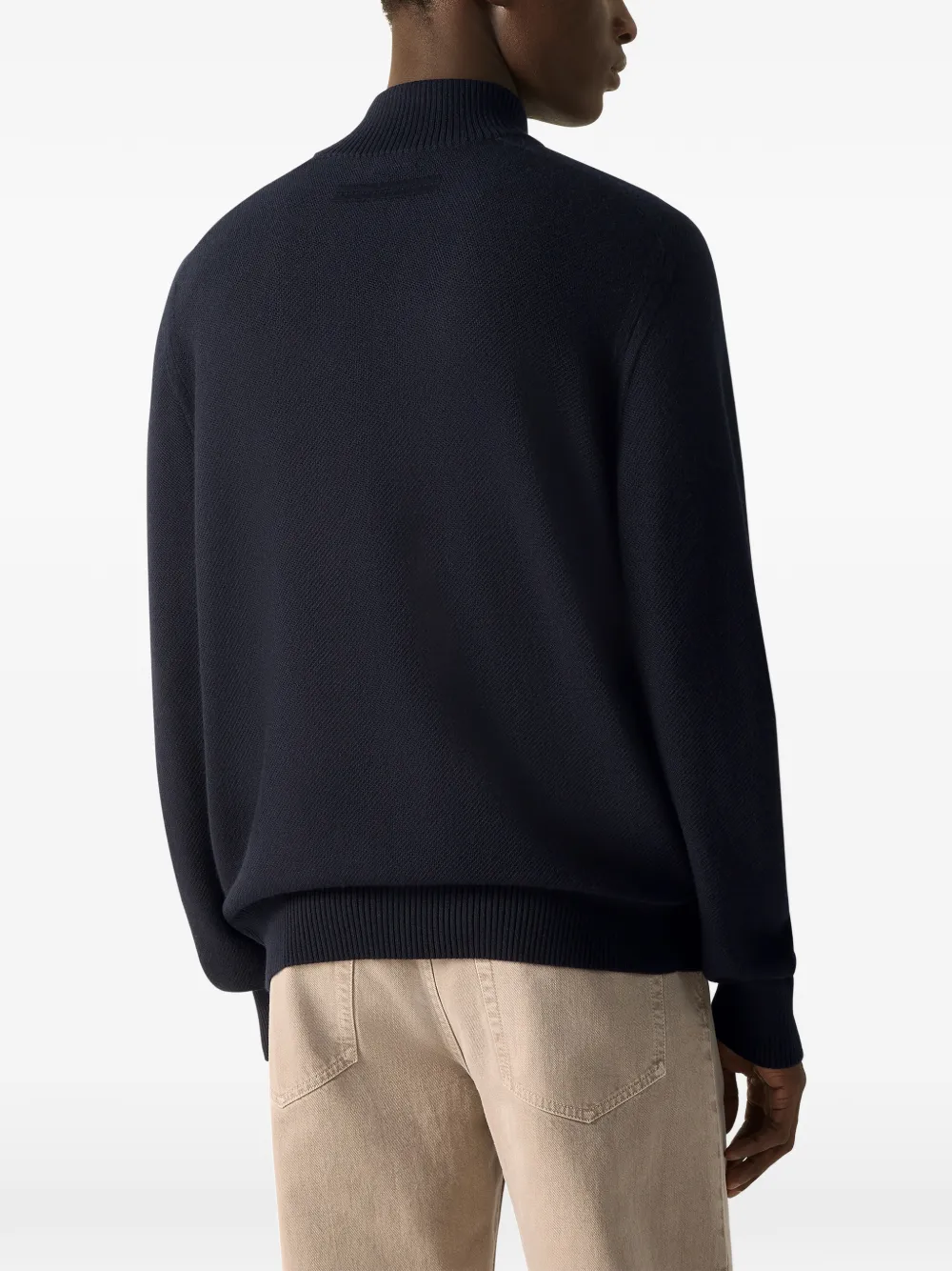 Zegna Cashsetta vest met rits Blauw