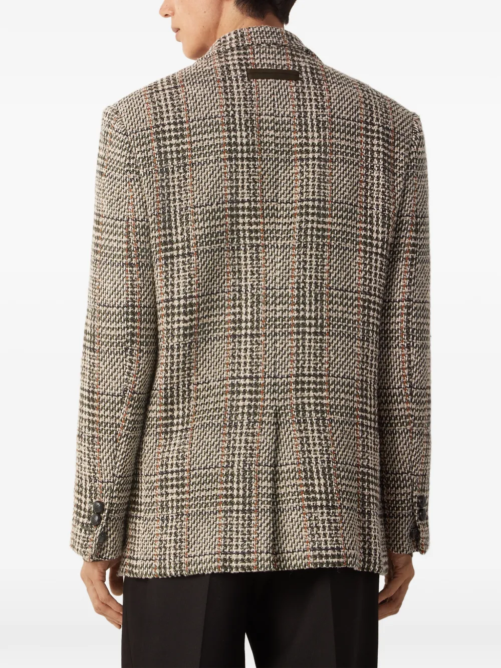 Zegna geruite wollen blazer Beige