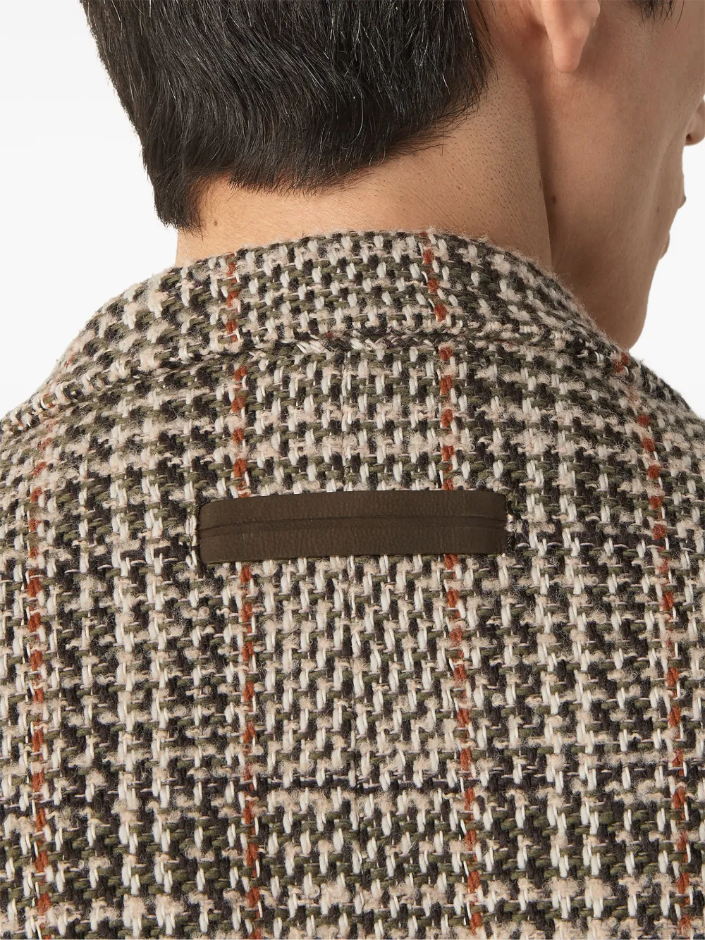 Zegna geruite wollen blazer Beige