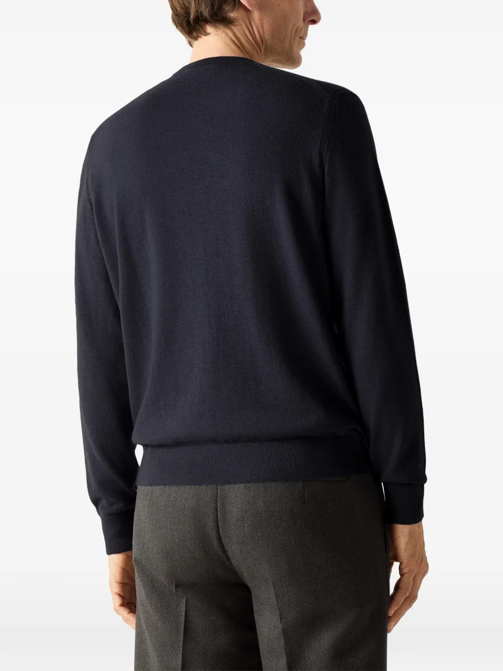 Zegna Oasi kasjmier trui met ronde hals Blauw