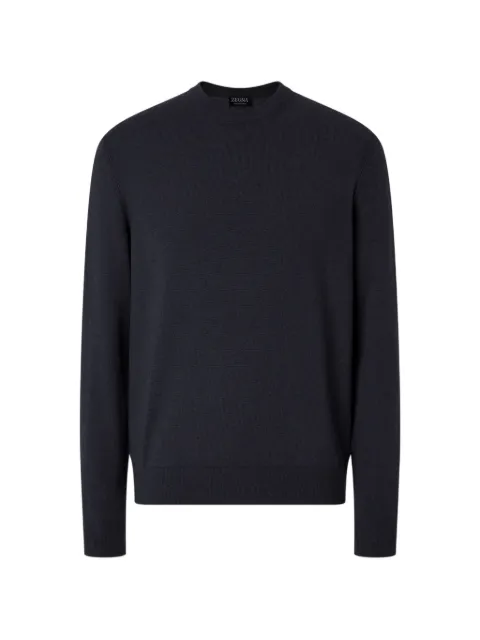 Zegna navy blue Oasi cashmere crewneck sweater