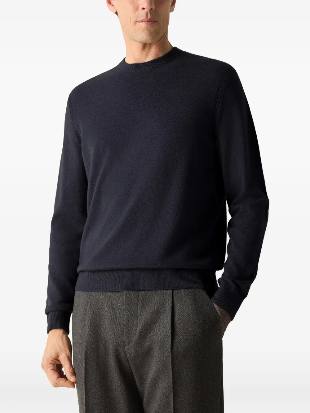 Zegna Oasi kasjmier trui met ronde hals Blauw