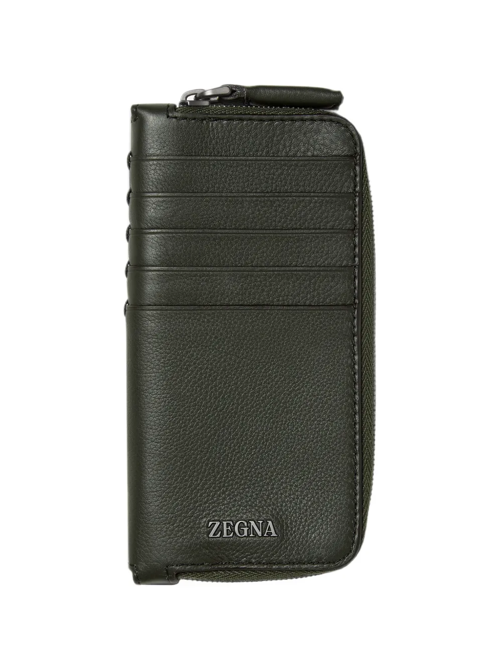 Zegna dark-olive green secondskin card case - Verde