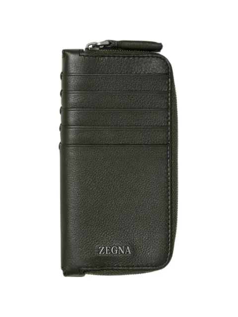 Zegna dark-olive green secondskin card case