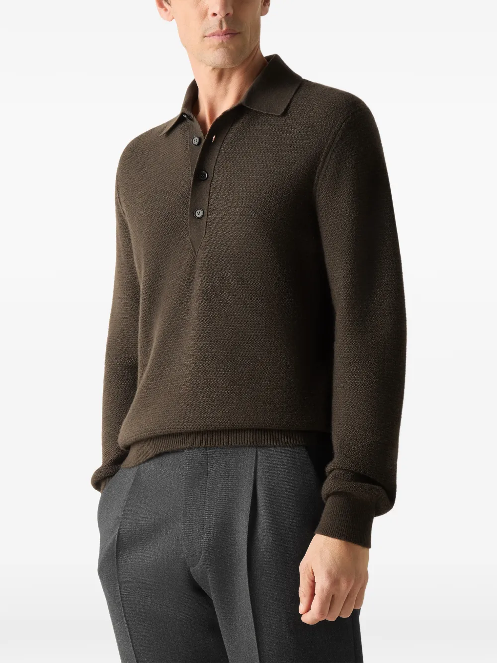 Zegna Oasi kasjmier poloshirt Groen