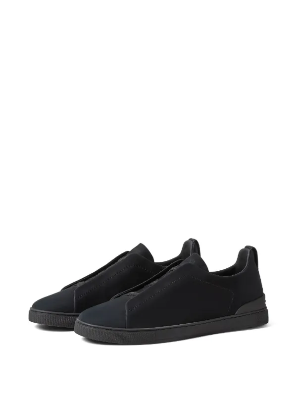 Zegna Black Triple Stitch™ Secondskin Sneakers | Black | FARFETCH