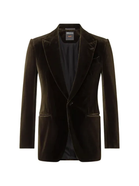 Zegna dark olive-green cotton evening jacket
