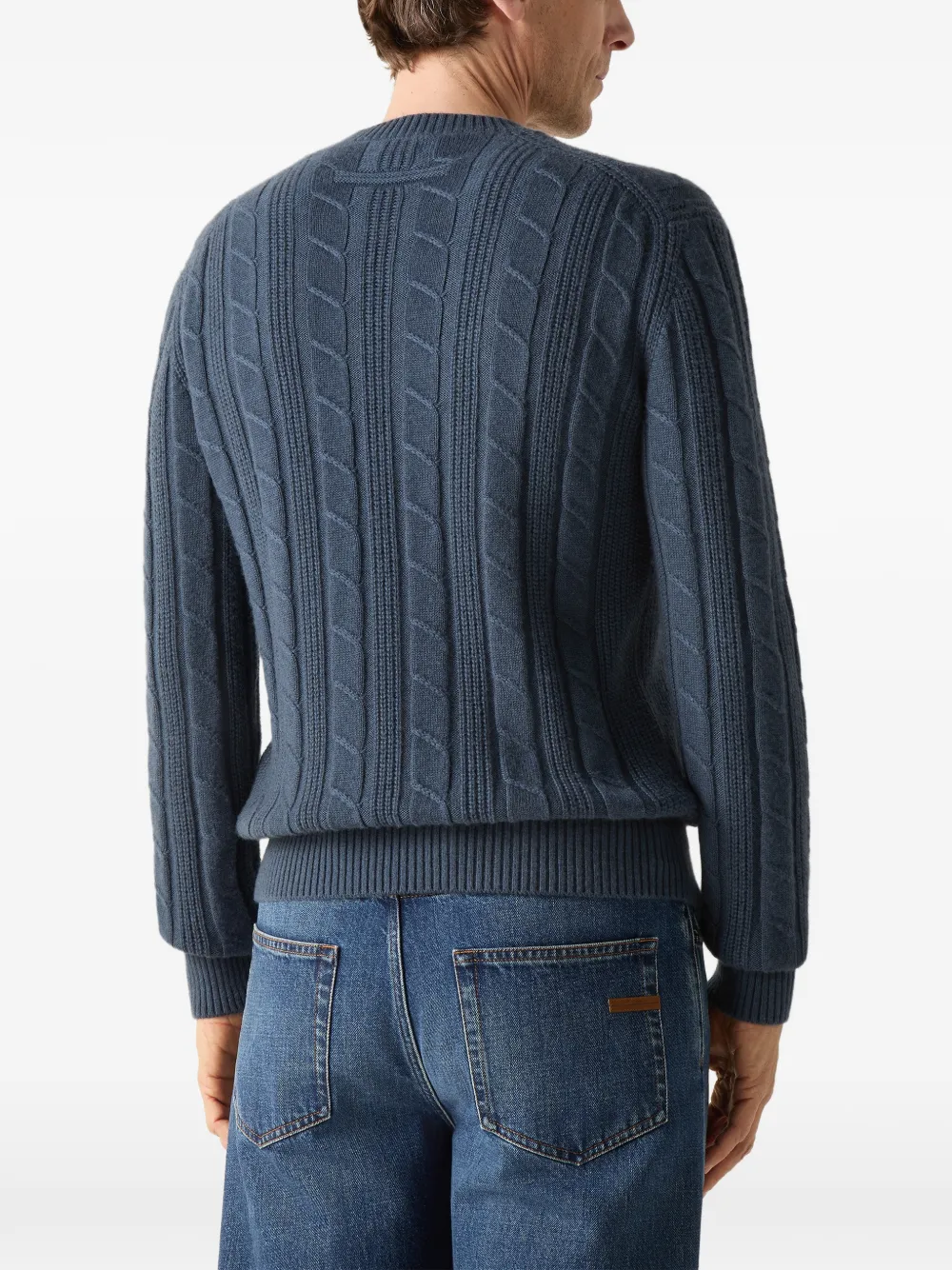 Zegna Oasi kasjmier trui met ronde hals Blauw