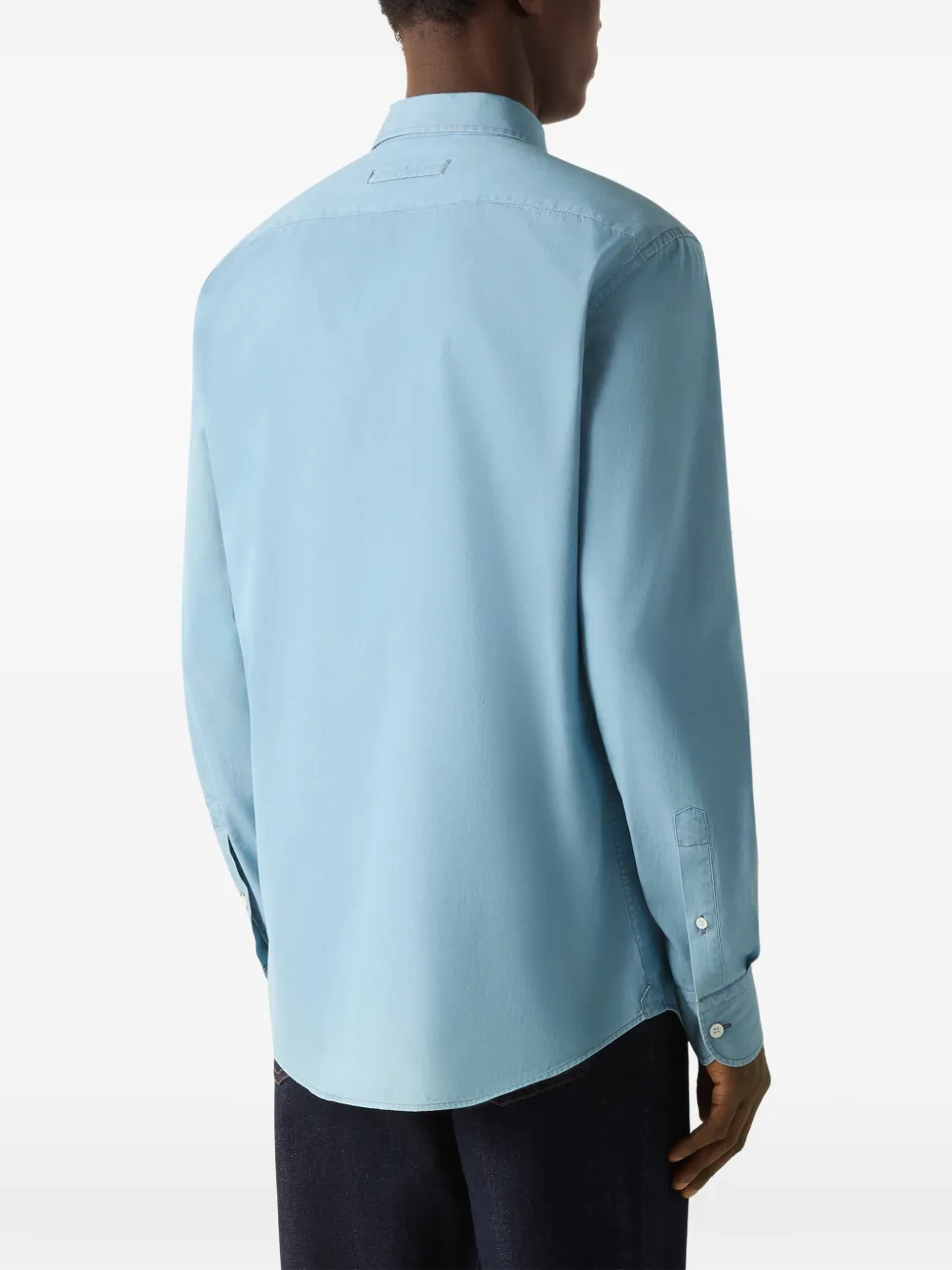 Zegna Katoenen denim overhemd Blauw