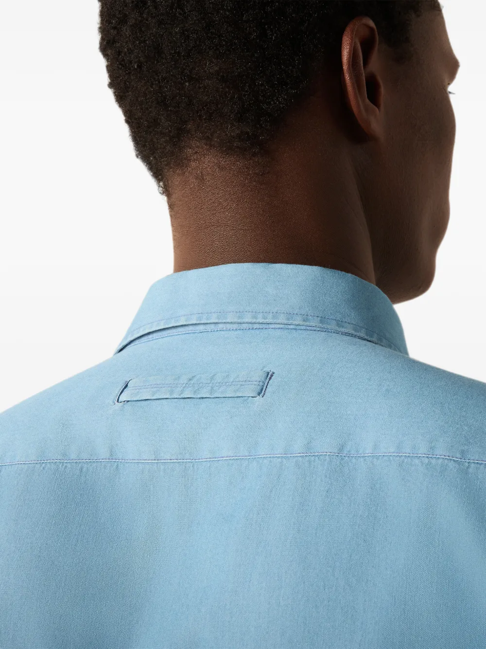 Zegna Katoenen denim overhemd Blauw