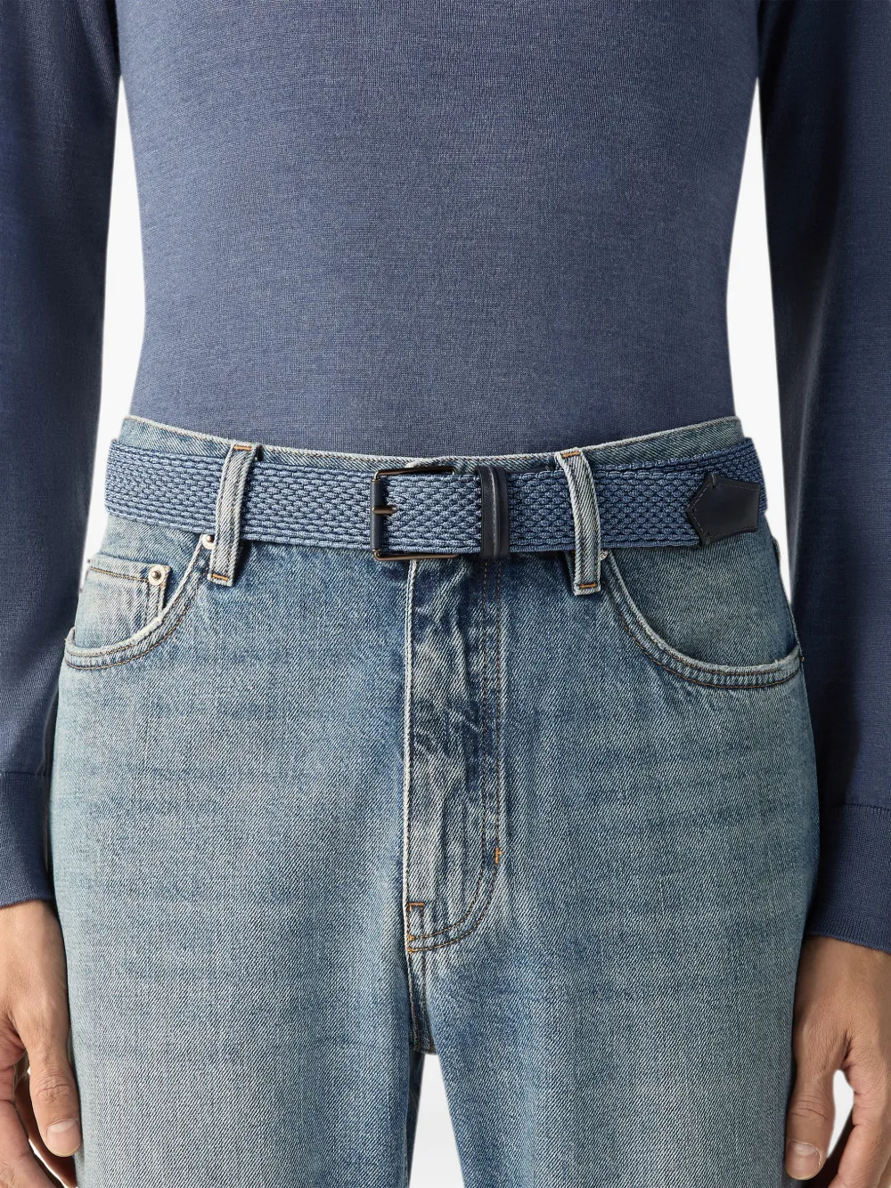 Zegna Riem van rayon Blauw
