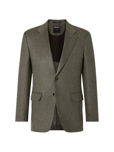 Zegna dark olive-green and light taupe cashmere jacket
