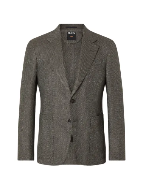Zegna dark olive green cashmere silk and linen jacket