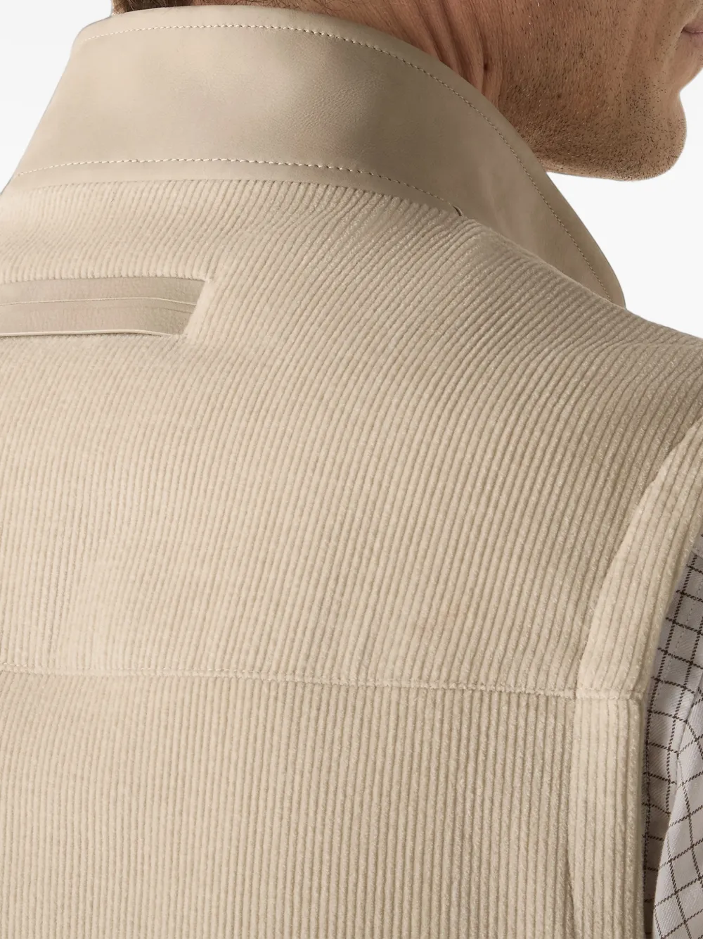 Zegna light-taupe Royal Cord vest Beige