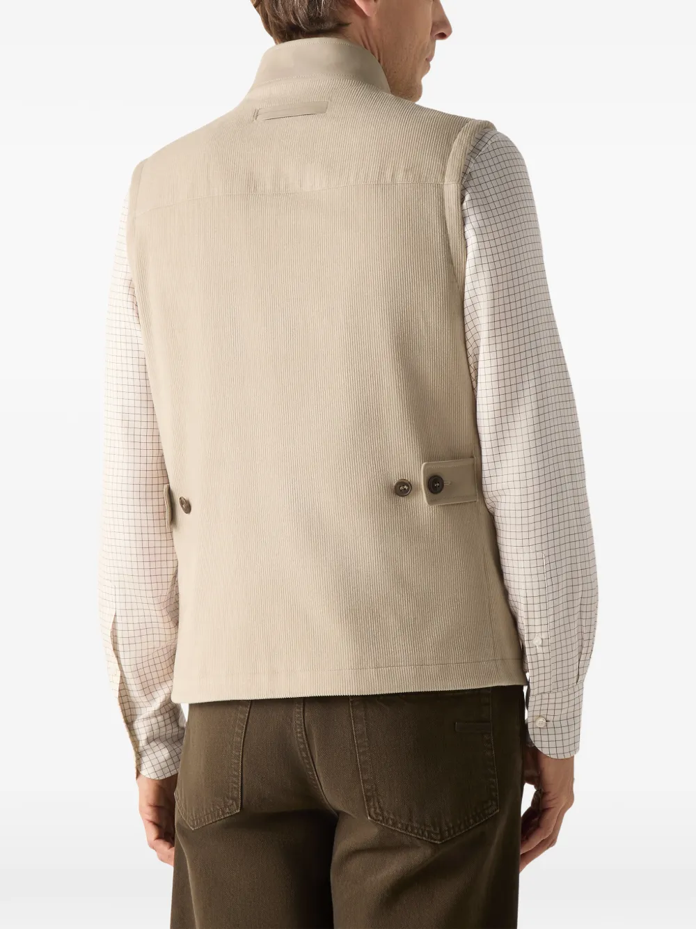 Zegna light-taupe Royal Cord vest Beige