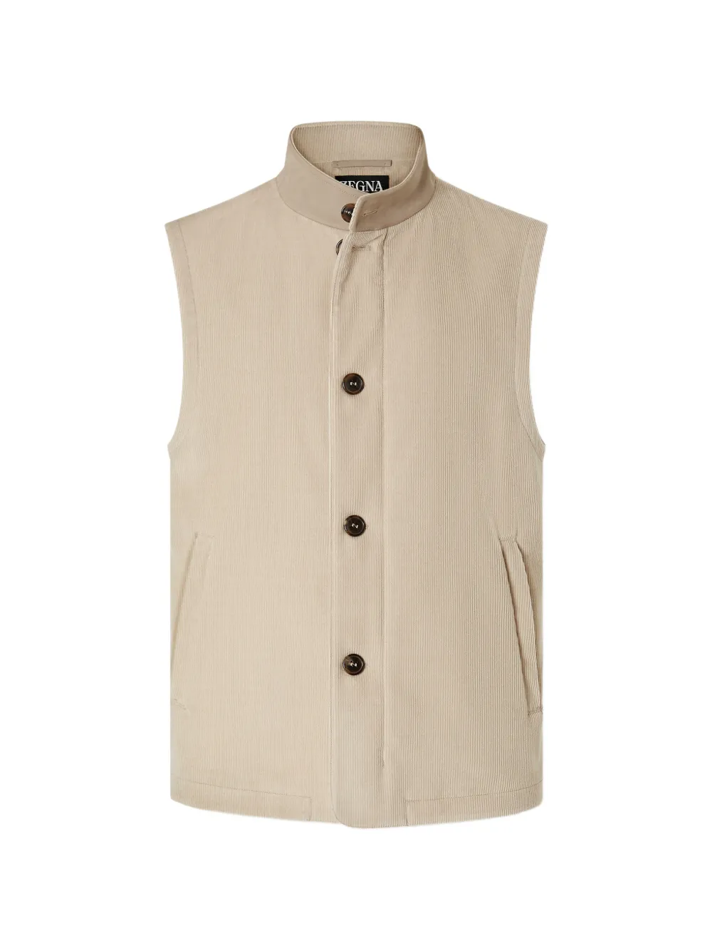 Zegna veste sans manches Royal Cord en coloris « light-taupe » - Tons neutres