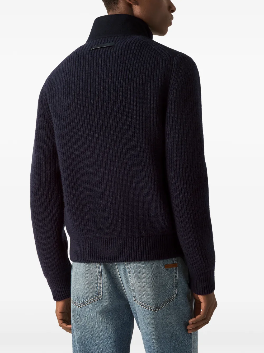 Zegna Oasi kasjmier vest met rits Blauw