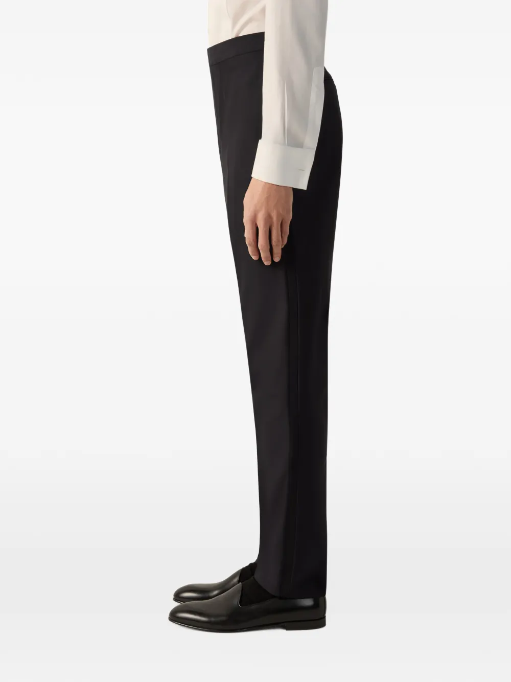 Zegna Pantalon van wol en mohair Zwart